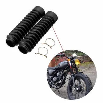 1 Пара черных универсальных вилок, Пылезащитные чехлы, Гетры, Ботинки, амортизационная резина 250 мм для мотоцикла Dirt Bike