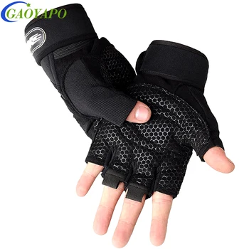 1 пара тренировочных перчаток, противоскользящие перчатки для поднятия тяжестей, перчатки без пальцев для мужчин и женщин, превосходное сцепление и защита ладоней для фитнеса