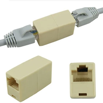 10 Шт. Сетевой Ethernet с двойной прямой головкой Lan Кабельный Соединитель Удлинитель RJ45 Разъем сетевого кабеля
