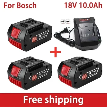 100% Оригинальная литий-ионная аккумуляторная батарея 18 В 10.0A для запасных электроинструментов Bosch 10000 мАч Портативный индикатор замены