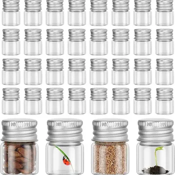 100 шт мини-стеклянных бутылочек объемом 5 мл, крошечных баночек, маленьких стеклянных флаконов, баночек для образцов, крошечных контейнеров для хранения поделок