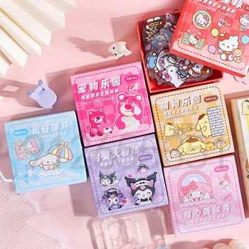 100шт Sanrio Водонепроницаемая ПВХ Наклейка Kawaii Hello Kitty Kuromi My Melody Cinnamoroll Детская Игрушка Наклейка Канцелярские Школьные Принадлежности