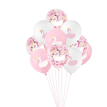 10шт Воздушный шар с лебедем, розовые и белые воздушные шары, воздушный шар с конфетти для вечеринки по случаю Дня рождения, Душа новобрачных, Помолвки, декора свадебной вечеринки