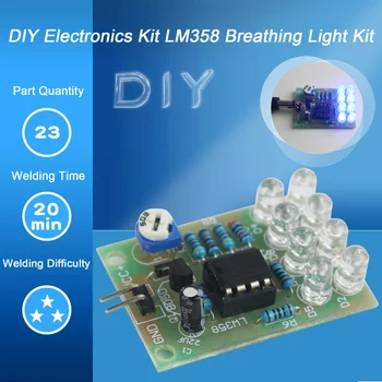 12 В Дышащий свет Светодиодная мигающая лампа Запчасти Электронный модуль DIY Микросхема LM358
