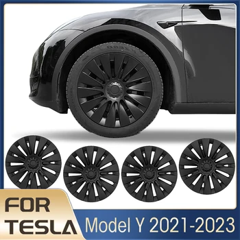 19-Дюймовый Колпачок Ступицы для Tesla Model Y 2023 Аксессуары 4 шт./компл. Сменный Колпачок Колеса Для Модели Y 2021-2023 Крышка Колеса