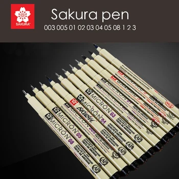 1шт Черные Чернила Japan Pigma MicronPen Водонепроницаемый Рисованный Дизайн Эскиз Игольчатая Ручка Fineline Pen для Школьных Художественных Принадлежностей Комиксов