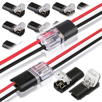 2-контактный разъем для подключения проводов Быстрое соединение электрического кабеля Обжимные клеммы для проводов Подключение светодиодных автомобильных разъемов 22-20AWG