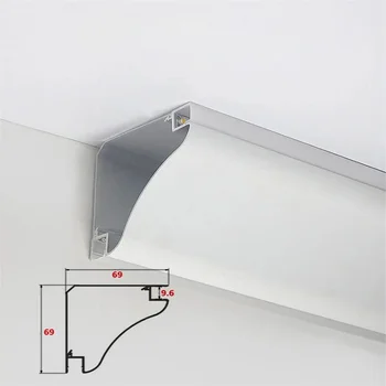 2 м/шт угловой потолочный алюминиевый канал с молочным покрытием в качестве канала для мытья стен