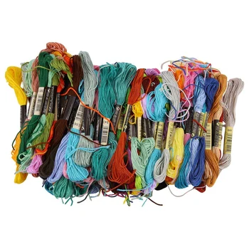 200 мотков ниток для вышивания Разных цветов, Хлопчатобумажная нить для вышивания, 12 штук шпулек для мулине для вязания