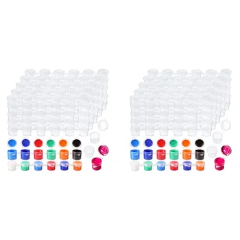 200 полосок 1200 Горшочков Пустые полоски для краски Стаканчик для краски Прозрачные пластиковые контейнеры для хранения принадлежностей для рисования (3 Мл / 0,1 унции)