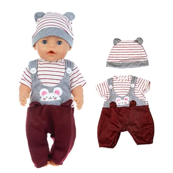 2020 Новый комплект одежды для куклы из трех предметов с кроликом, подходящий для куклы 18 дюймов/ 43 см, одежда для куклы born baby, аксессуары для куклы reborn