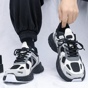 2023 Весенняя новая мужская обувь с дышащей сеткой, модный тренд, мужская повседневная обувь на мягкой подошве, легкая спортивная мужская обувь для бега.