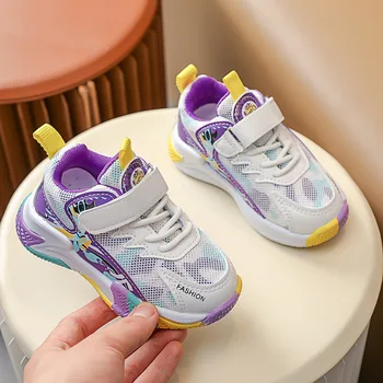 2023 Детская обувь с мягкой подошвой, обувь для малышей, Новая дышащая сетка, Баскетбольная спортивная обувь для мальчиков и девочек, Детские повседневные кроссовки