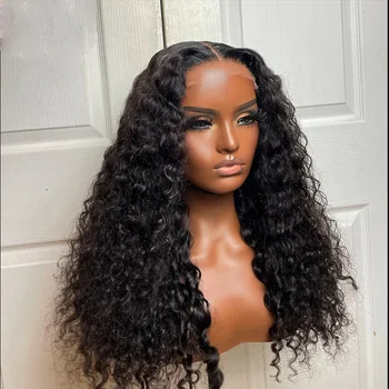 26-дюймовый Мягкий Длинный черный кудрявый парик на кружеве 180-дюймовой плотности для чернокожих женщин BabyHair, термостойкий, выщипываемый ежедневно