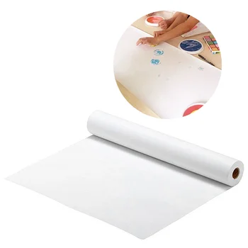 2шт Белый рулон крафт-бумаги Бумага для мольберта для рисования, бумага для практики рисования для упаковки в крафт-упаковку, напольное покрытие, принадлежности для мотоциклов