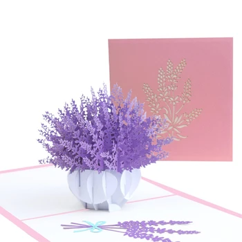 3D для Всплывающей Лавандовой Поздравительной Открытки Дизайн Поздравительной Открытки С Тортом На День Рождения Подарок Accessori F1FB