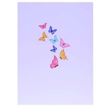 3D-открытка Красочная для дерева-бабочки, поздравительные открытки ручной работы на День рождения 594C