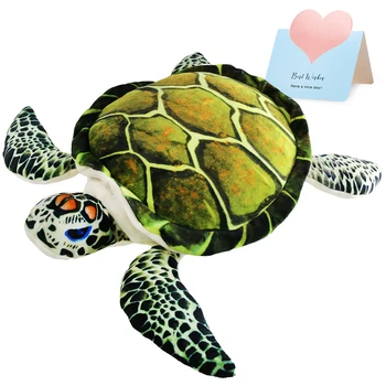 46 см Реалистичная мягкая плюшевая игрушка Морская черепаха Мягкая подушка в виде океанской черепахи Зеленая кукла День Святого Валентина для малыша