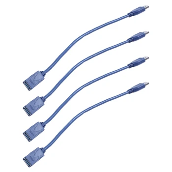 4X Синий удлинитель с разъемом USB 3.0 от мужчины к мужчине F / M Type A 30 см