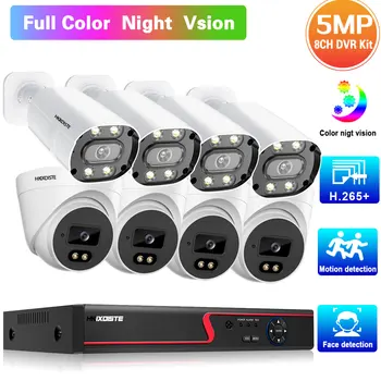 5-Мегапиксельная Цветная Камера Ночного Видения CCTV AHD DVR Комплект Камеры 8-Канальной Наружной Водонепроницаемой Системы видеонаблюдения 8-Канальный XMEYE
