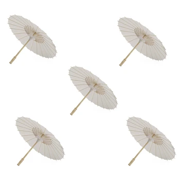 5ШТ бумажный зонтик 60 см пляжный зонтик белый Зонтик своими руками реквизит для фотосъемки вечеринки в честь рождения ребенка Свадьбы