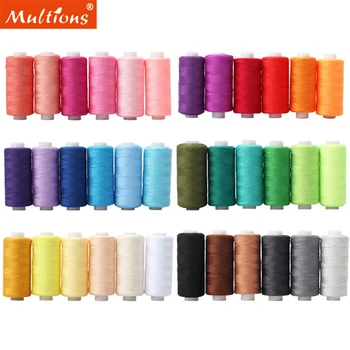 6 цветов/Комплект пряжи Швейные нитки по 400 ярдов в каждой катушке Полиэфирные швейные нитки Ручная вышивка для домашнего швейного набора