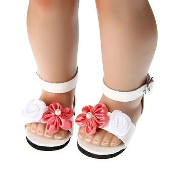 7 см Кукольные Сандалии для 18-дюймовых Кукол Lovly Flower Slipper fit American Girl Doll 43 см Baby New Born Аксессуары для Кукол Подарок для Девочки