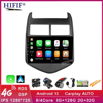 8G + 128G Android 13 для Chevrolet Aveo 2 2011-2015 Автомобильный радиоприемник, Мультимедийный видеоплеер, Навигация GPS Без 2din, 2 din dvd