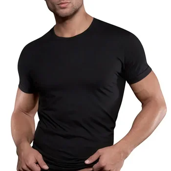 A3076 Мужская черная футболка из цельного хлопка с коротким рукавом, футболки для тренировок в тренажерных залах, фитнесе, бодибилдинге, мужские летние повседневные тонкие футболки