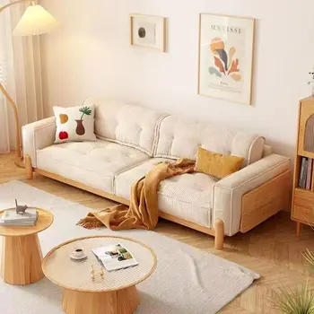 Anx Диван из массива дерева в японском стиле, Минималистичный Современный диван Для Небольшой гостиной, Отдел журналов, Тканевый диван