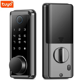 Bluetooth Электронный умный дверной замок с отпечатком пальца, Пароль для разблокировки через мобильное приложение Tuya Поддержка iOS / Android