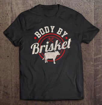 Body By Brisket Funny Steak Lover, Готовящий барбекю на гриле, Подарочная футболка шеф-повара, мужские рубашки, одежда из аниме, Пустая одежда с принтом на заказ