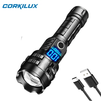 CORKILUX Масштабируемый USB Перезаряжаемый EDC Фонарик Супер Яркие светодиодные фонари высокой мощности Power Bank Тактический Фонарь-вспышка