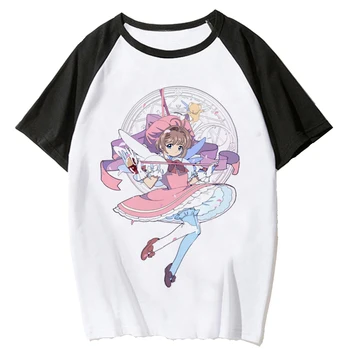 Cardcaptor футболка Sakura женская уличная одежда графический дизайнер топ дизайнерская одежда для девочек