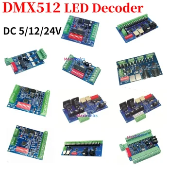 DMX512 Декодер 3CH 4CH 6CH 8CH 12CH 18CH 24CH 27CH Светодиодный Контроллер Постоянного Напряжения С Общим Анодным Диммером DC5 ~ 24V Для Светодиодных Ламп