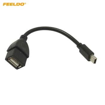 FEELDO 30 см Автомобильный Аудио CD/DVD 5pin mini USB от мужчины к USB 2.0 Женский Соединительный Шнур T Интерфейс OTG Кабель для передачи данных #MX5665