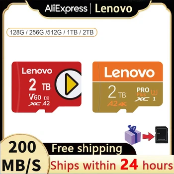 Lenovo Высокоскоростная 2 ТБ Micro TF SD-Карта Class10 Карта Памяти 128 ГБ 256 ГБ 512 ГБ 1 ТБ Водонепроницаемая SD-Карта Для Игр Nintendo Switch