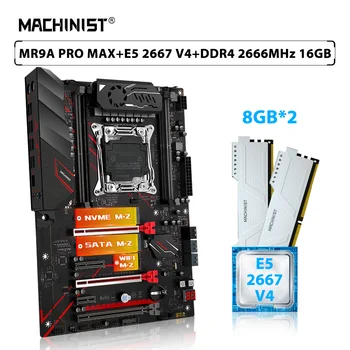 MACHINIST X99 MR9A PRO MAX Комплект материнской платы LGA 2011-3 Комплект процессора Xeon E5 2667 V4 CPU DDR4 16 ГБ (2*8 ГБ) оперативной памяти 2666 МГц SSD