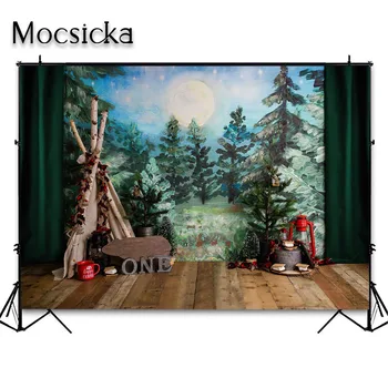 Mocsicka Приключенческий фон для фотосессии на День рождения мальчика, Весеннее сафари в джунглях, палатка, фон для фотостудии, реквизит