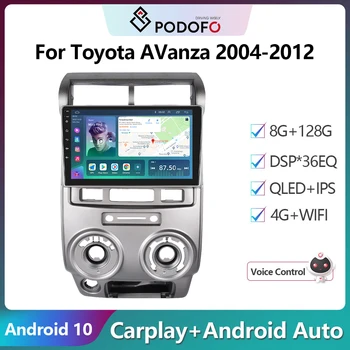 Podofo 2Din Android Автомобильный Радиоприемник Multimidia Видеоплеер Для Toyota AVanza 2004-2012 GPS Навигация Carplay Авто Стерео Головное Устройство