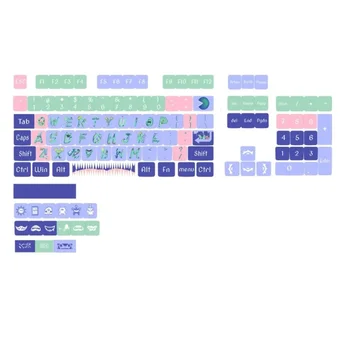 PurpleXDA StayUp LateMonster Theme Pbt Keycap 126ШТ Полный Набор Процессов Сублимации Для Механической Клавиатуры CrossCore