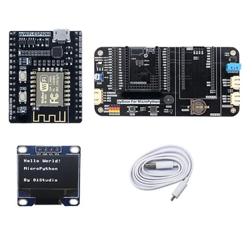 PyWiFi-Плата разработки ESP8266 + PyBase + 0,9-дюймовый OLED + USB-кабель -Python IOT Wireless WiFi Learning Development Kit