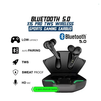TWS X15pro Игровые Наушники Беспроводные Наушники Bluetooth Наушники с микрофоном Басовый Звук Позиционирование звука Стереомузыка HiFi Гарнитура