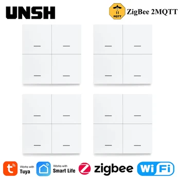 Tuya ZigBee Smart Scene Switch 4 Gang 12 Кнопочный переключатель сцен Smart Life Controller Работает с 2MQTT И ZigBee Gateway