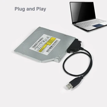 USB 2.0-SATA 7 + 6-КОНТАКТНЫЙ кабель Шнур привода CD/DVD-ROM Адаптер оптического драйвера Кабель для передачи данных для портативных ПК Ноутбук