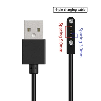 USB-Кабель Для зарядки USB2.0 от Штекера к 4Pin Магнитному Всасывающему Адаптеру для 4pin 9-миллиметровых Космических Умных Часов