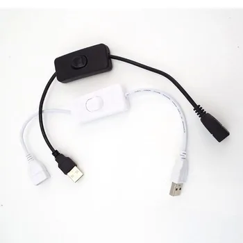 USB-кабель от мужчины к женщине с переключателем 28 см Удлинительный провод для линии питания вентилятора USB-лампы