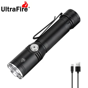 UltraFire SP65 Портативная Перезаряжаемая Лампа Высокой Мощности Led EDC Фонарик С USB Зарядкой IP67 Ультра Мощный Кемпинговый Фонарь