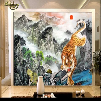 beibehang Пользовательские фотообои papel de parede 3D солнце тигр papel настенные обои для гостиной спальни Украшения дома