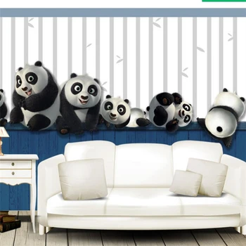 wellyu papel parede Пользовательские обои HD full layer 3D cute naughty play panda TV настенные обои для гостиной tapety